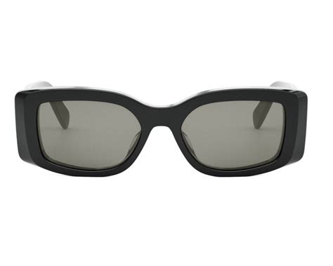 New Celine CL40282U Rectangular Sunglasses Black Frame 